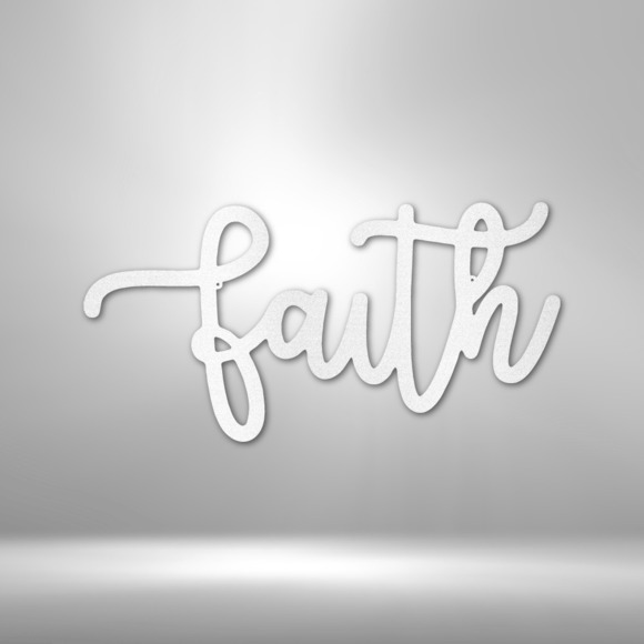 Scripture Sign Faith Script Steel Sign Laser Cut Powder Coated Home & Office Me